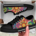 Abstract Bright Floral – Low Top Canvas Shoes