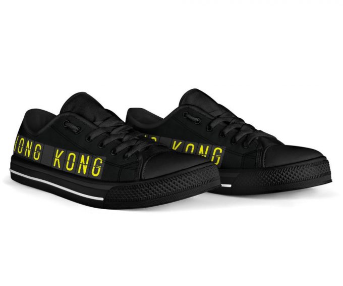 Airport Destinations Hong Kong (Black) – Low Top Canvas Shoes