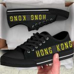 Airport Destinations HONG KONG (Black) – Low Top Canvas Shoes