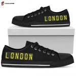 Airport Destinations LONDON (Black) – Low Top Canvas Shoes