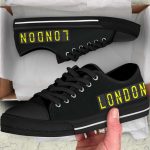 Airport Destinations LONDON (Black) – Low Top Canvas Shoes