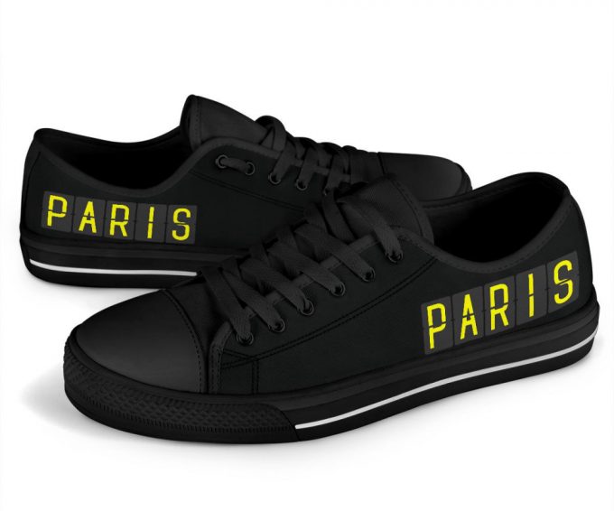 Airport Destinations Paris – Low Top Canvas Shoes