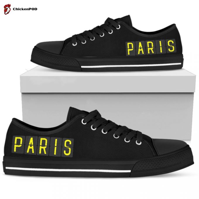 Airport Destinations Paris – Low Top Canvas Shoes