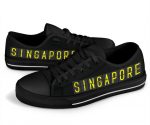 Airport Destinations SINGAPORE (Black) – Low Top Canvas Shoes