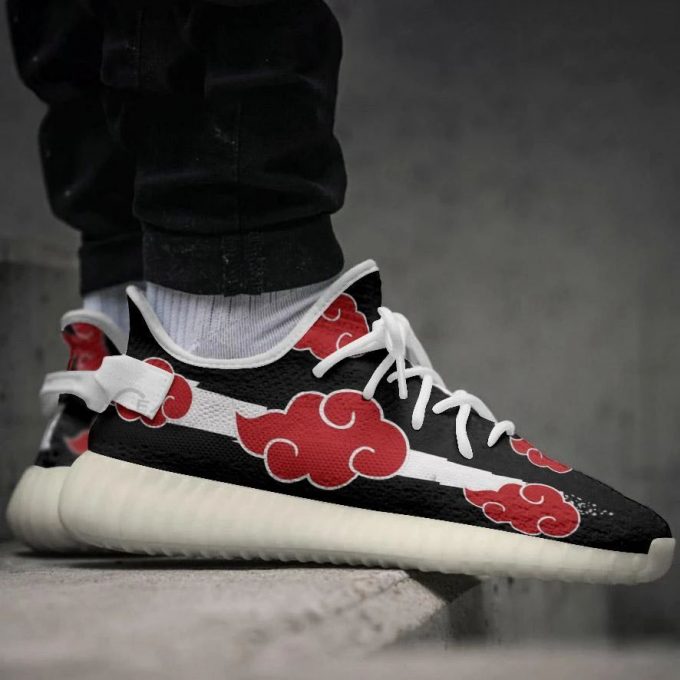 Akatsuki Cloud Shoes Black Naruto Anime Yeezy Sneaker For Fans