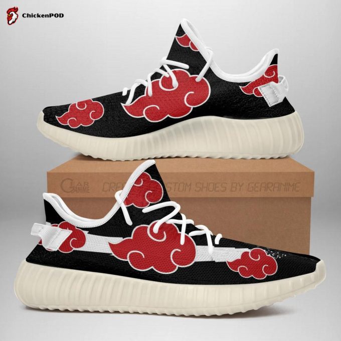 Akatsuki Cloud Shoes Black Naruto Anime Yeezy Sneaker For Fans