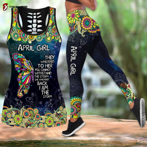 April Girl Butterfly Combo Tank Top And Legging