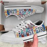 August Girl Low Top Shoes Gift for Men Women White