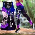 August Girl- Skull And Butterfly  Combo Tank Top + LeggingLeggings