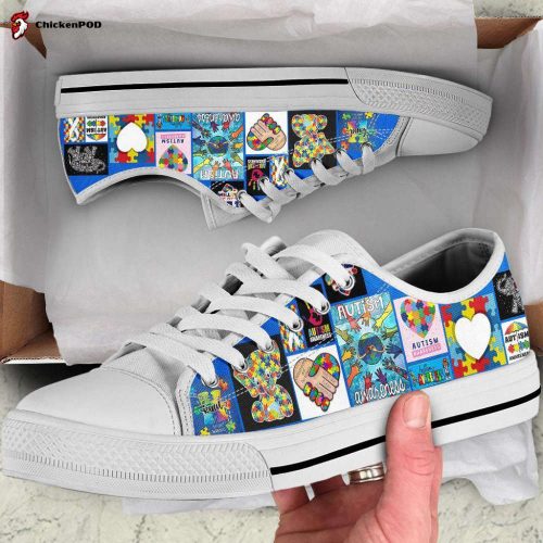 Autism Awareness Low Top Shoes Gift for Men Women