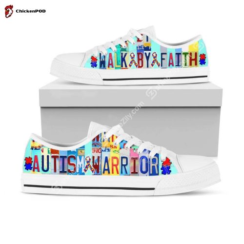 Autism Warrior Low Top Shoes Gift for Men Women