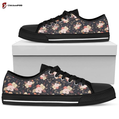 Autumn Fall Floral – Women’s Low Top Shoes Gift for Men Women