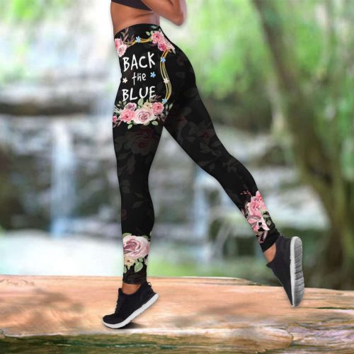 Back The Bue Combo Tank Top + Legging