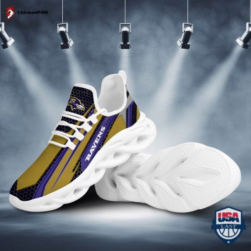 Baltimore Ravens Geometric Hexagon Max Soul Shoes 01