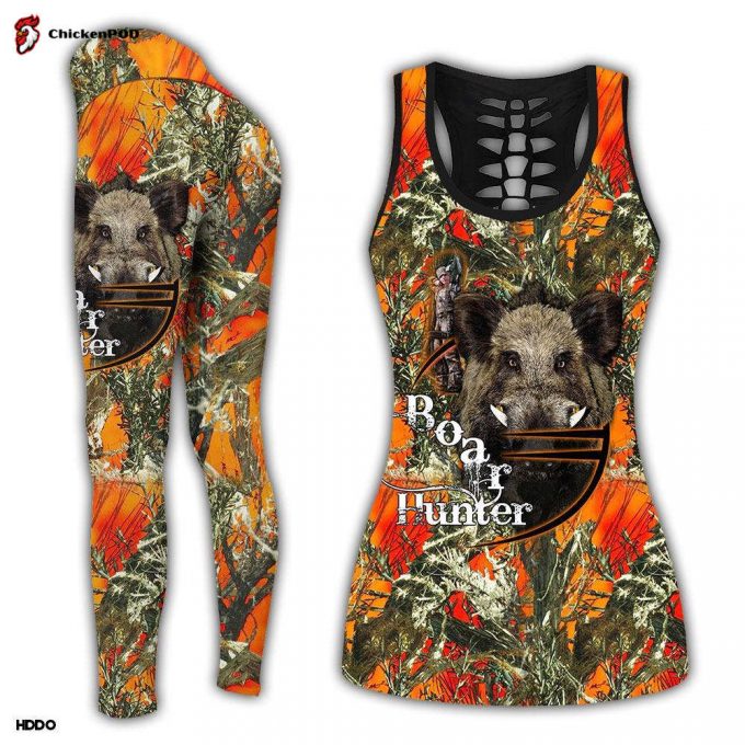 Boar Hunting Camo Orange Combo Tank Top + Legging