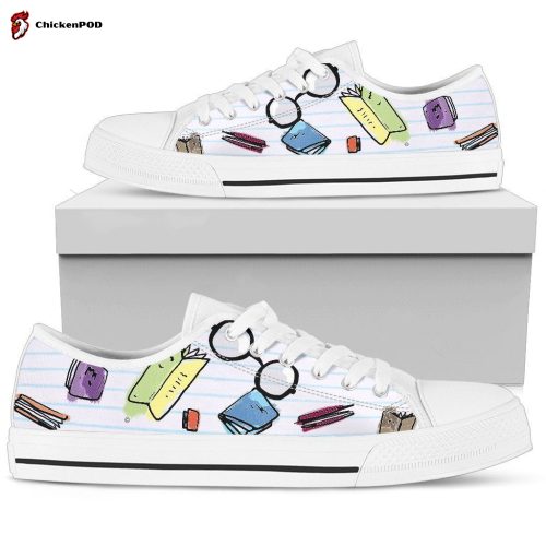 Book glasses Women’s Low Top Shoes