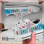 Breast Cancer Awareness Colorful Low Top Canvas Shoes For Men Women