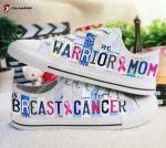 Breast cancer warrior mom low top shoes