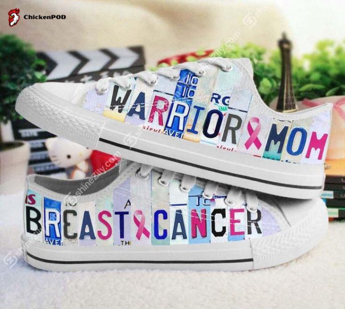 Breast Cancer Warrior Mom Low Top Shoes