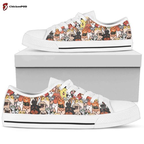 Cani e Gatti – Low Top Donna /Suola Bianca –