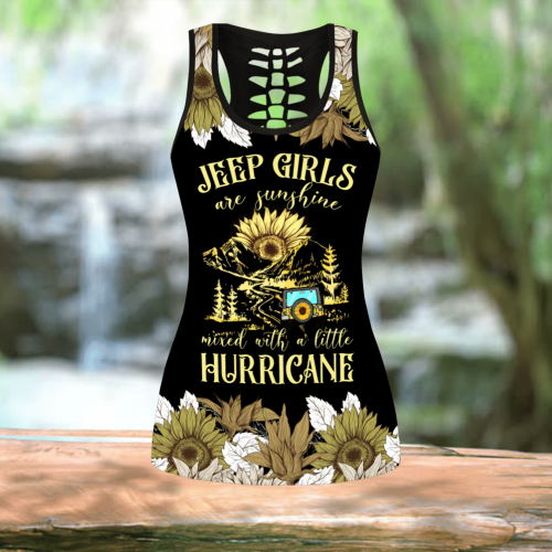 Customize Name Jeep Girl Are Sunshine Mixed With A Little Hurricane Combo Tank Top Legging