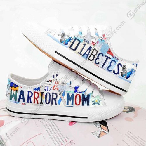 Diabetes warrior mom low top shoes