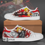 Edward Elric Fullmetal Alchemist Brotherhood Anime Manga Low Top Canvas Shoes For Men Women