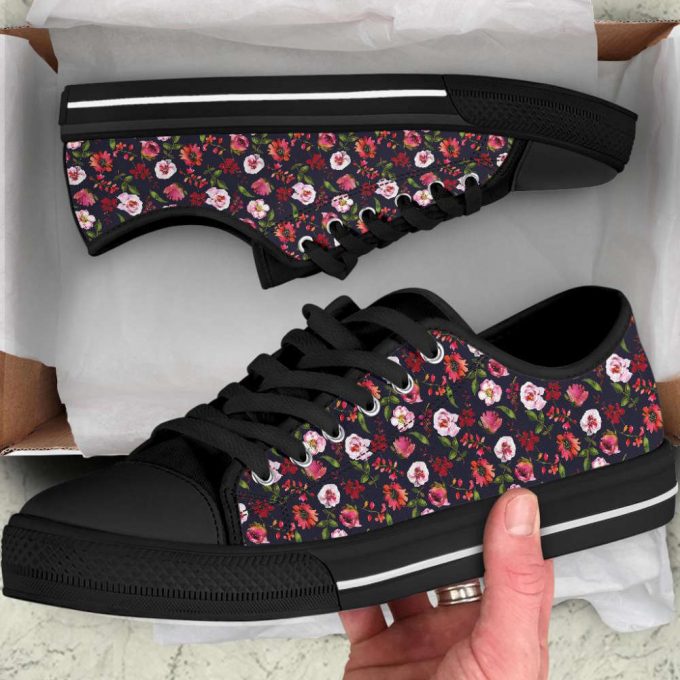 Floral Blush Pastel Roses Peonies – Low Top Shoes Gift For Men Women