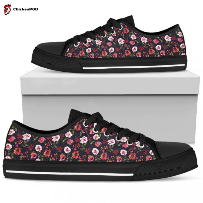 Floral Blush Pastel Roses Peonies – Low Top Shoes Gift For Men Women