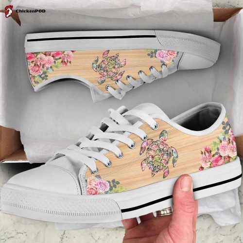 Flower Turtle Low Top Shoes Gift for Men Women