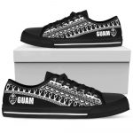 Guam Low Top Shoes Gift for Men Women – Latte Stone Black White –