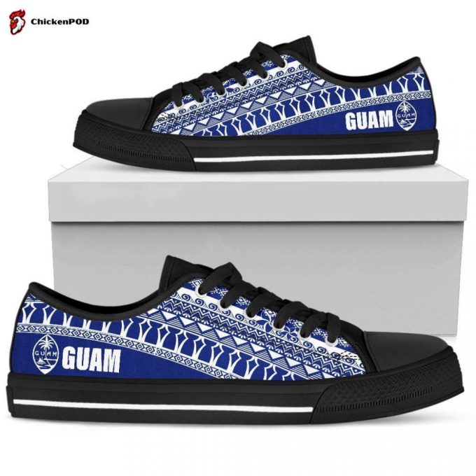 Guam Low Top Shoes Gift For Men Women – Latte Stone Blue White –