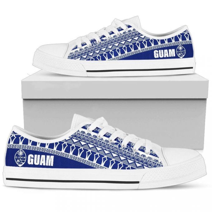 Guam Low Top Shoes Gift For Men Women – Latte Stone Blue White –