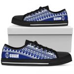 Guam Low Top Shoes Gift for Men Women – Latte Stone Blue White –