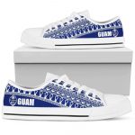 Guam Low Top Shoes Gift for Men Women – Latte Stone Blue White –