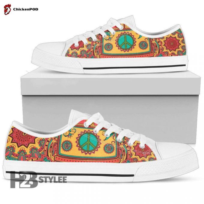 Hippie Van Mandala Low Top Canvas Shoes For Men Women