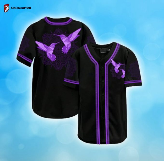 Hummingbird Purple Baseball Tee Jersey Shirts 3D