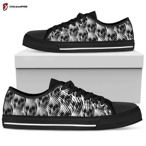 Illusion skull pattern low top shoes