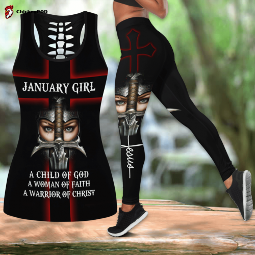 january girl a child of god jesus all over printed combo tank top legging