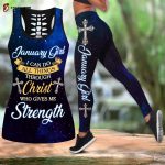 JanuaryCan Do All Things Through Christ Who Give Me Strength Combo Tank Top + LeggingLeggingsS