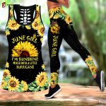 June Girl Sunshine Mixed With A Little Hurricane Combo Tank Top + Legging