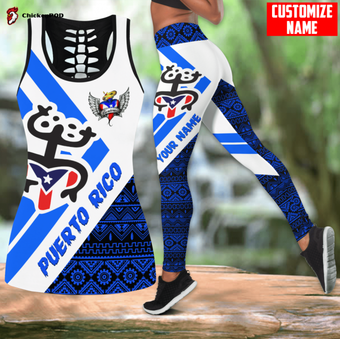 Leggingspersonalized Name Puerto Rico D Combo Tank Top And Legging