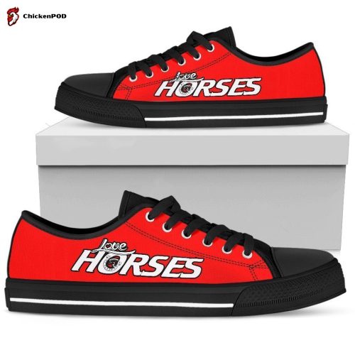 Love Horses Red Women’s Low Top Shoes