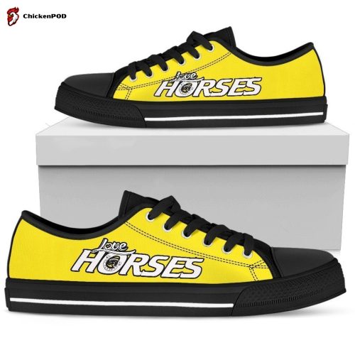 Love Horses Yellow Women’s Low Top Shoes