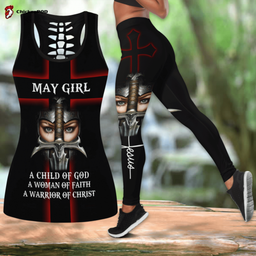 may girl a child of god jesus all over printed combo tank top legging