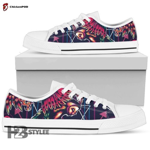 Neon Flower Tropical Palm Leaves Low Top Canvas Shoes For Men Women