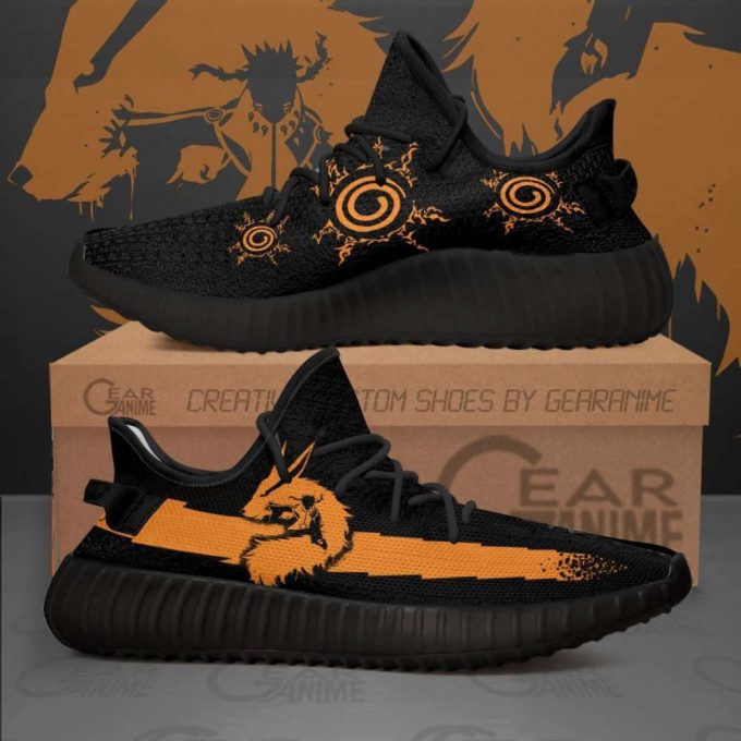 Naruto Kurama Mode Shoes Naruto Custom Anime Yeezy Sneaker For Fans