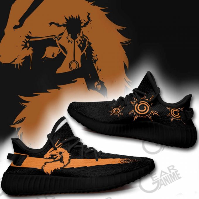 Naruto Kurama Mode Shoes Naruto Custom Anime Yeezy Sneaker For Fans