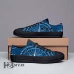 Nautical Compass Print Low Top Canvas Shoes For Men Women