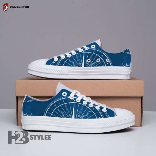 Surf Wave Pattern Low Top Canvas Shoes For Men Women